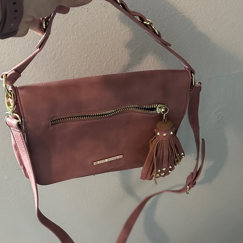 Steve Madden Mauve Crossbody Bag with Gold Accents